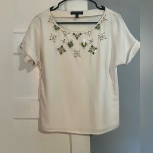 Banana republic jeweled, short sleeve blouse
